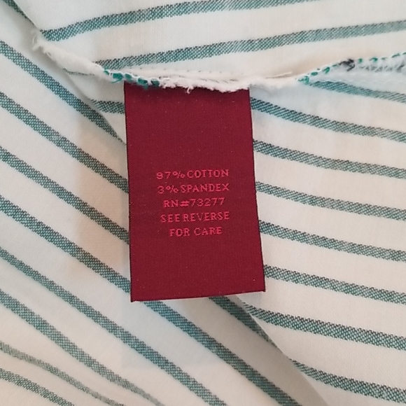 212 Collection green/white striped blouse Sz M - Picture 7 of 8